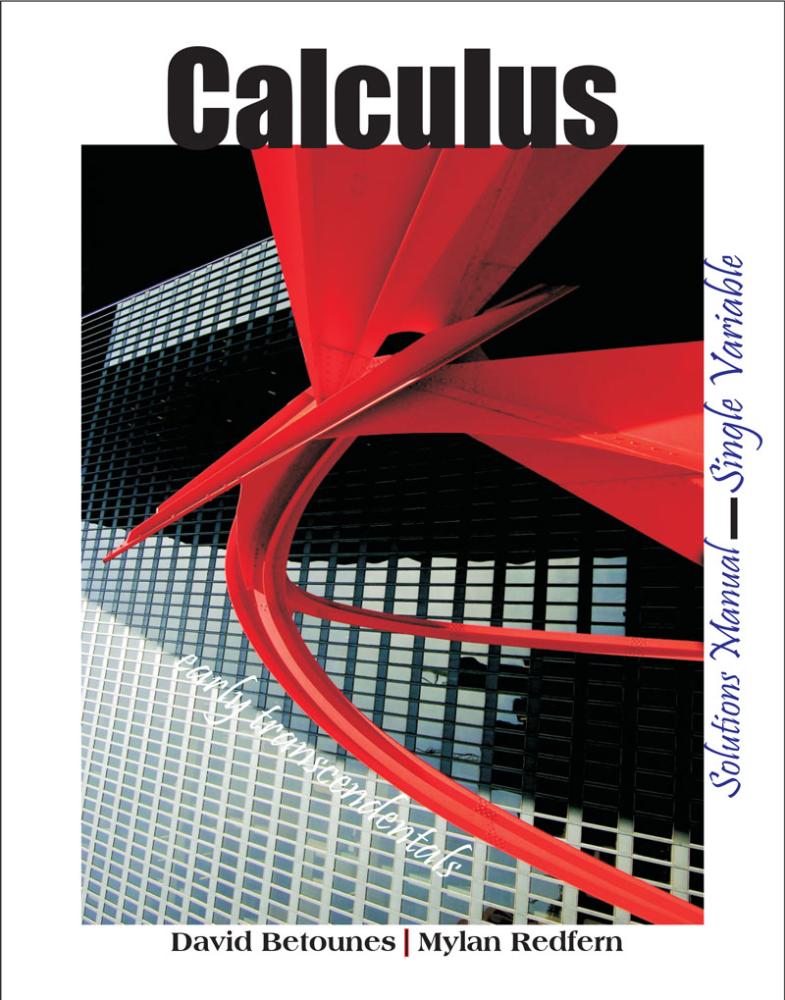 Calculus Single Variable Solutions Manual