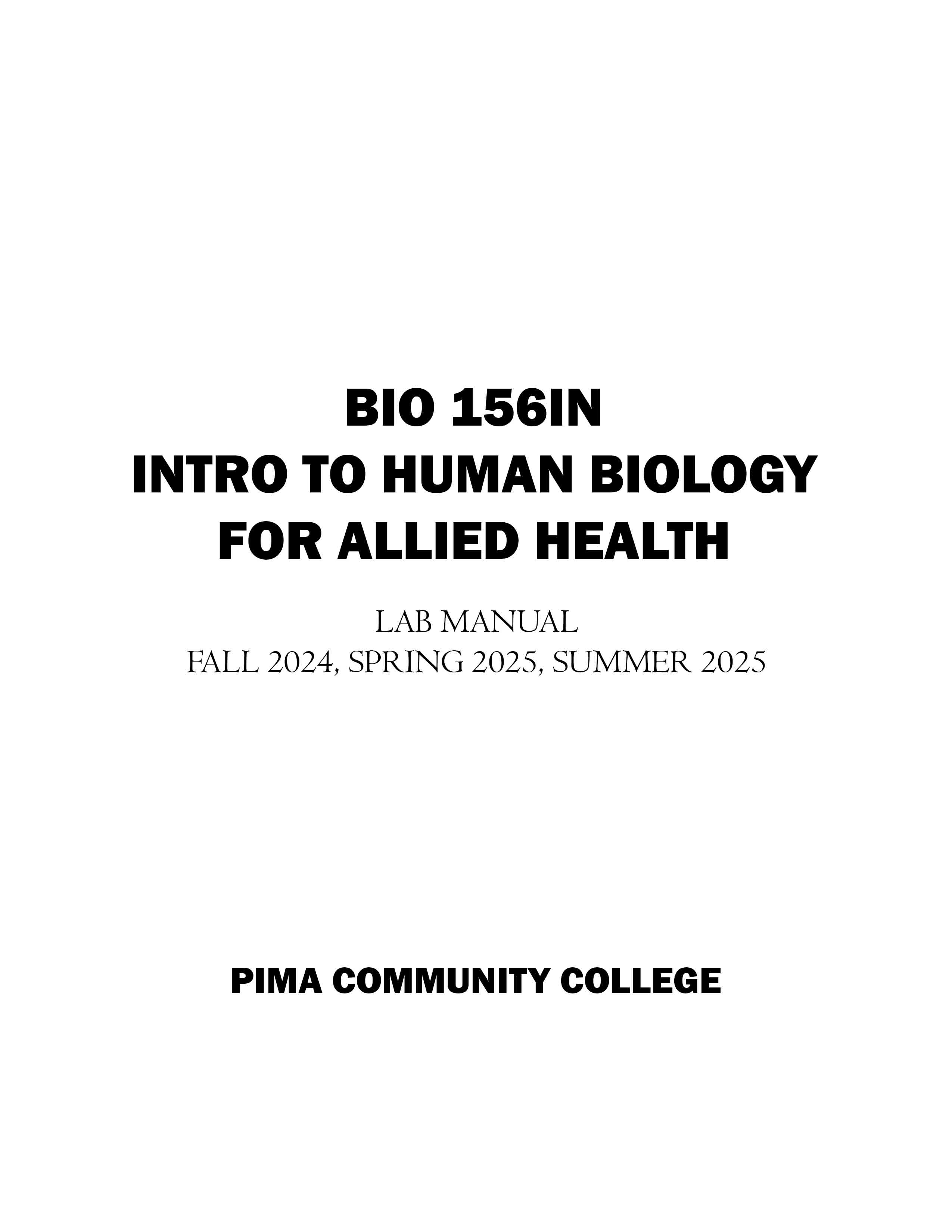 BIO 156 Lab Manual