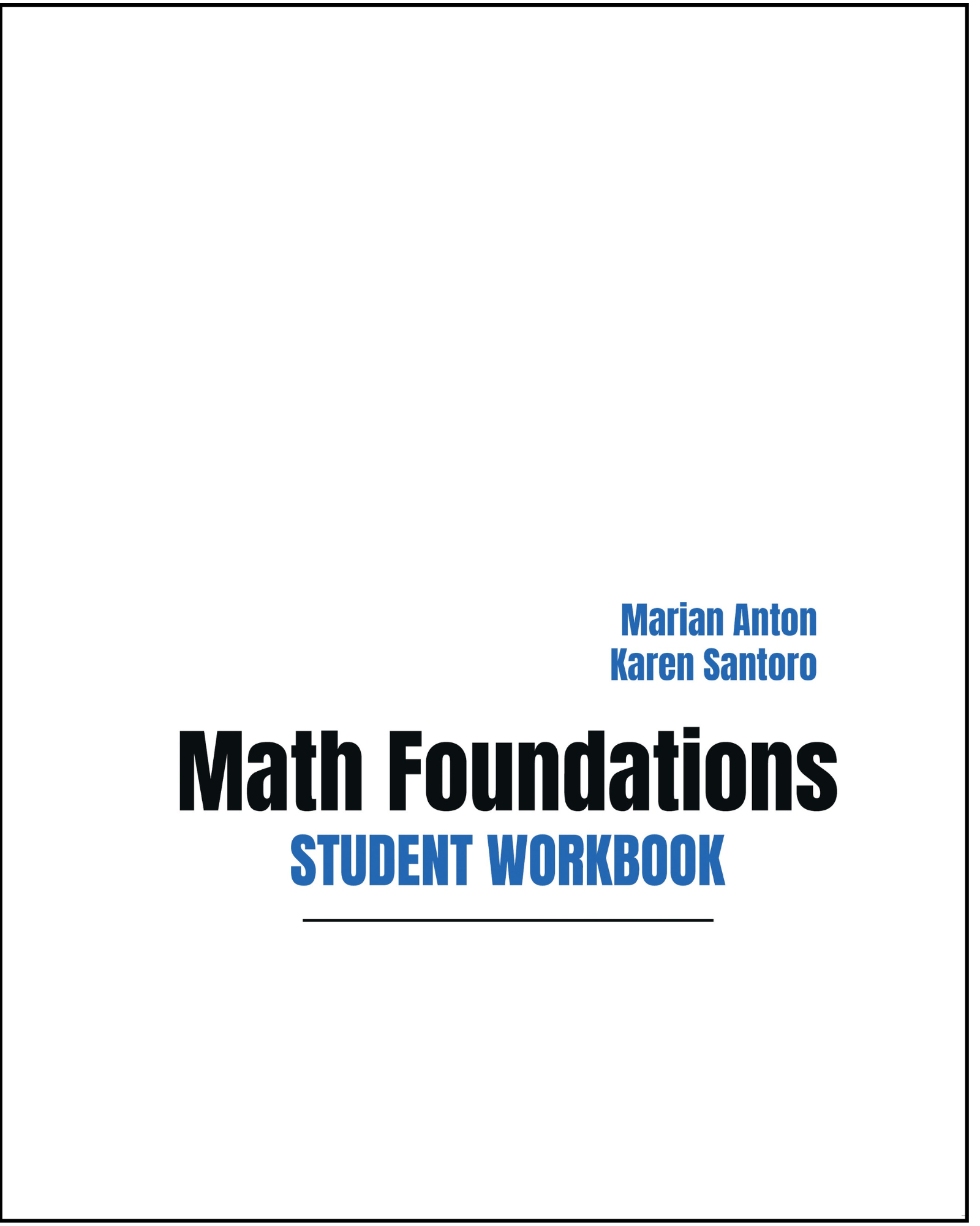 Math Foundations Student Workbook